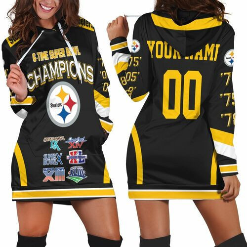 Pittsburgh Steelers 6-time Super Bowl Champions For Fans Personalized Hoodie Dress Sweater Dress Sweatshirt Dress