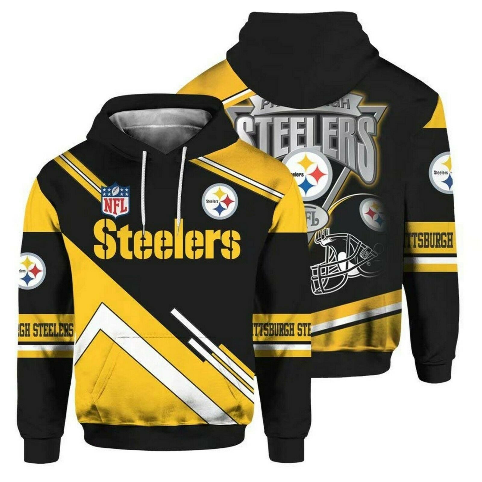 Pittsburgh Steelers Adult Hoodie 3D All Over Print Size S