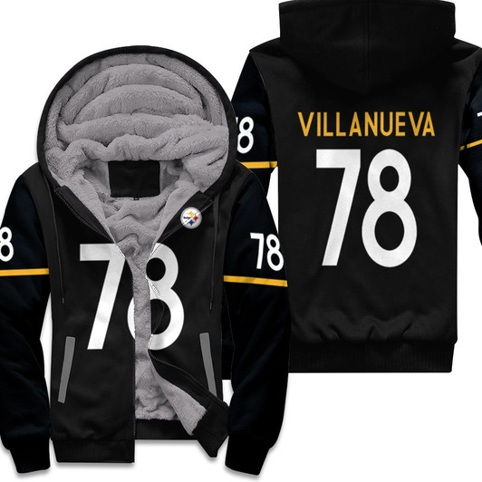 Pittsburgh Steelers Alejandro Villanueva 78 Nfl Therma Long Sleeve Black Jersey Style Gift For Steelers Fans Fleece Hoodie