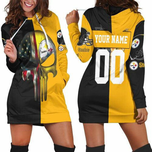 Pittsburgh Steelers American Skull 2020 Nfl Personalized Hoodie Dress Sweater Dress Sweatshirt Dress