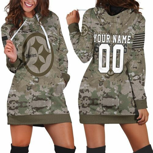 Pittsburgh Steelers Camouflage Pattern For Fan 3d Hoodie Dress Sweater Dress Sweatshirt Dress