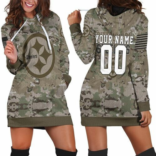 Pittsburgh Steelers Camouflage Pattern For Fans 3d Hoodie Dress Sweater Dress Sweatshirt Dress