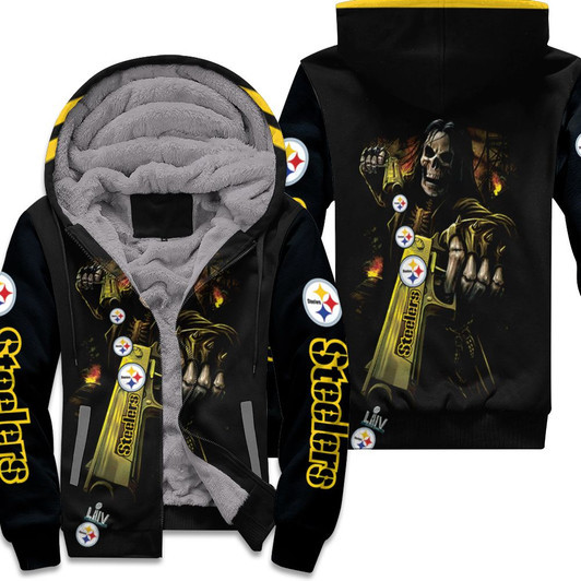 Pittsburgh Steelers Death God Hold For Fan 3D Fleece Hoodie