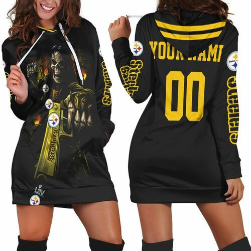 Pittsburgh Steelers Death God Hold For Fans Personalized Hoodie Dress Sweater Dress Sweatshirt Dress