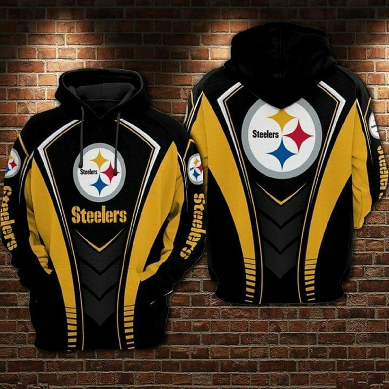 Pittsburgh Steelers For NFL Fan Hoodie 3D All Over Printed Size S