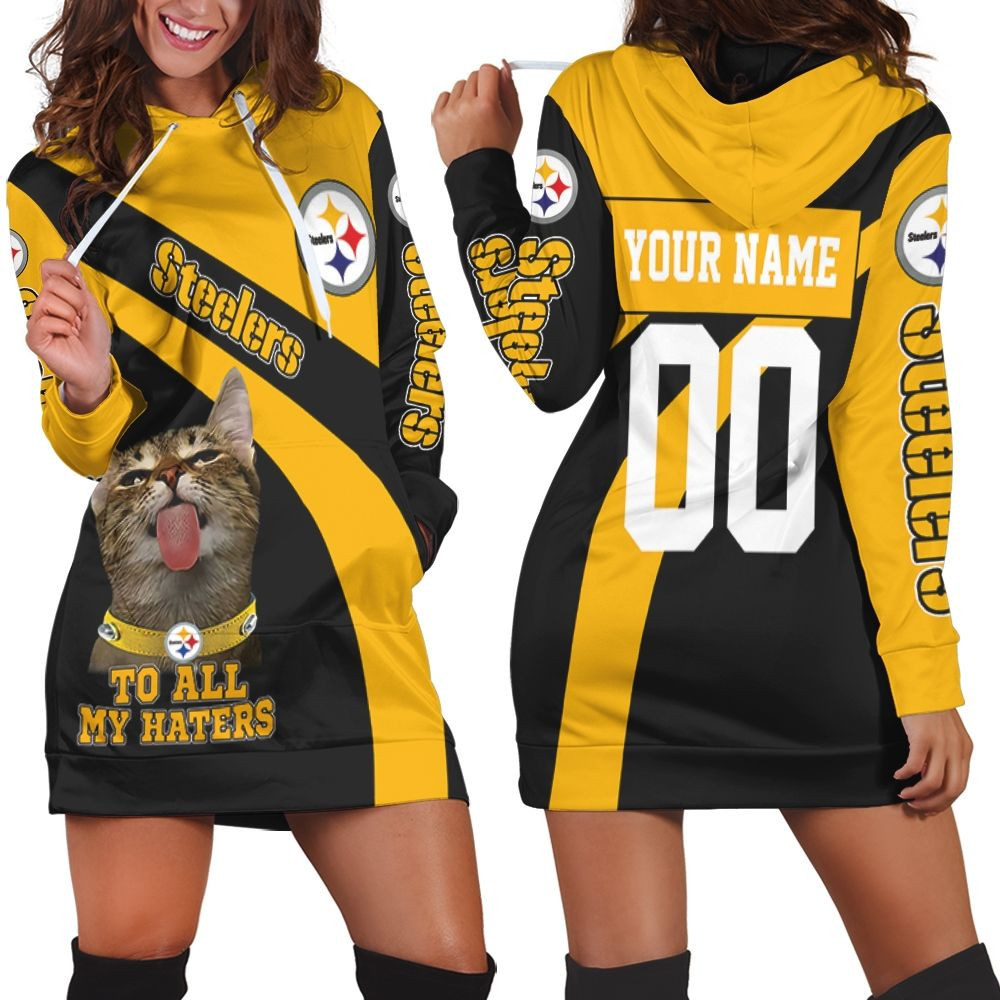 Pittsburgh Steelers Funny Cat Stick Out Tongue To All My Haters 2020 Nfl Personalized Hoodie Dress Sweater Dress Sweatshirt Dress