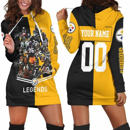 Pittsburgh Steelers Great Players Signature Legends 2020 Nfl Personalized Hoodie Dress Sweater Dress Sweatshirt Dress