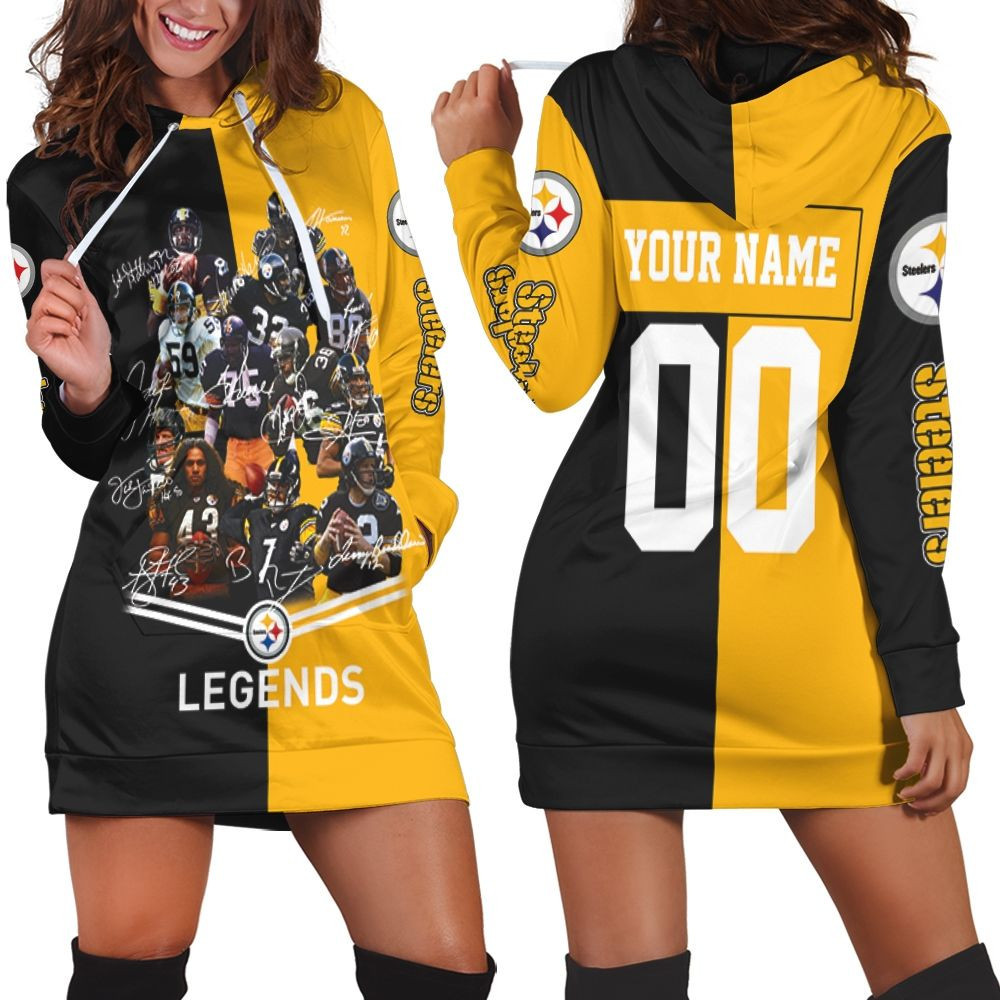 Pittsburgh Steelers Great Players Signature Legends 2020 Nfl Season Personalized Hoodie Dress Sweater Dress Sweatshirt Dress