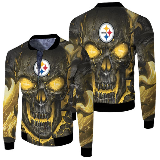 Pittsburgh Steelers Hello Darkness My Old Friend Fleece Bomber Jacket