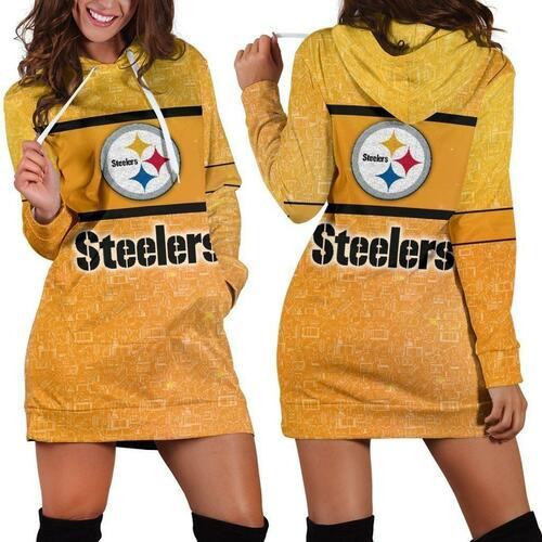 Pittsburgh Steelers Hoodie Dress Sweater Dress Sweatshirt Dress 3d All Over Print For Women Hoodie