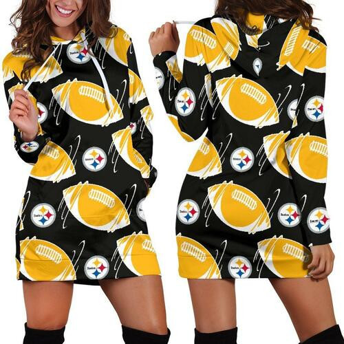 Pittsburgh Steelers Hoodie Dress Sweater Dress Sweatshirt Dress 3d All Over Print For Women Hoodie