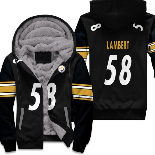 Pittsburgh Steelers Jack Lambert 58 Nfl Game Black Jersey Style Gift For Steelers Fans Fleece Hoodie