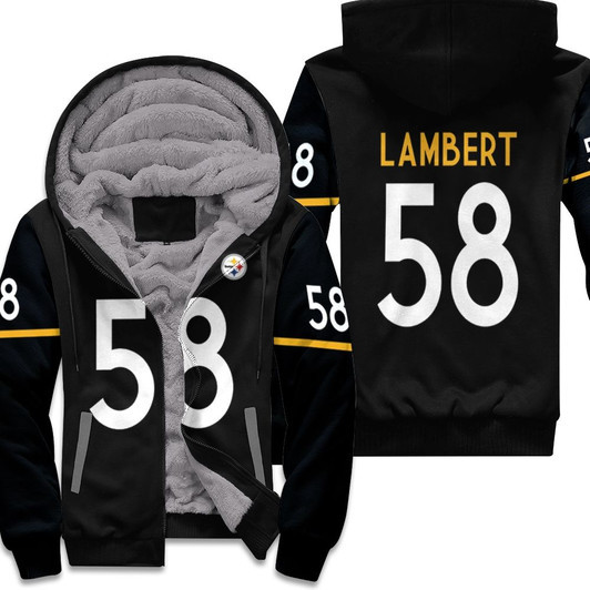 Pittsburgh Steelers Jack Lambert 58 Nfl Therma Long Sleeve Black Jersey Style Gift For Steelers Fans Fleece Hoodie