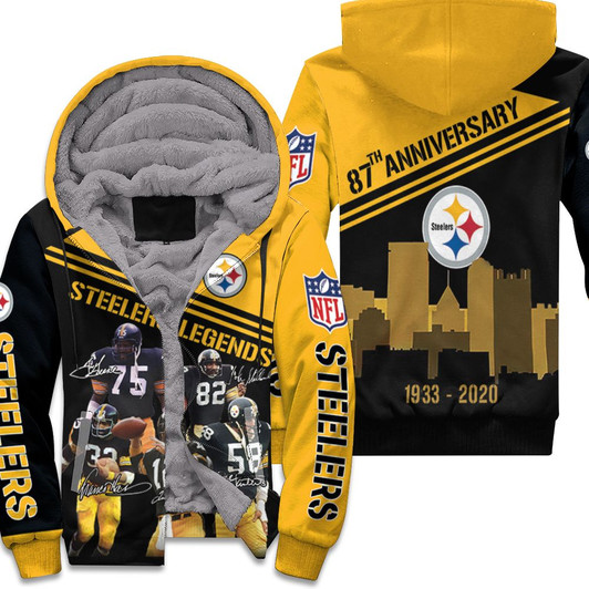 Pittsburgh Steelers Legends Signature 87Th Anniversary For Fan 3D Fleece Hoodie