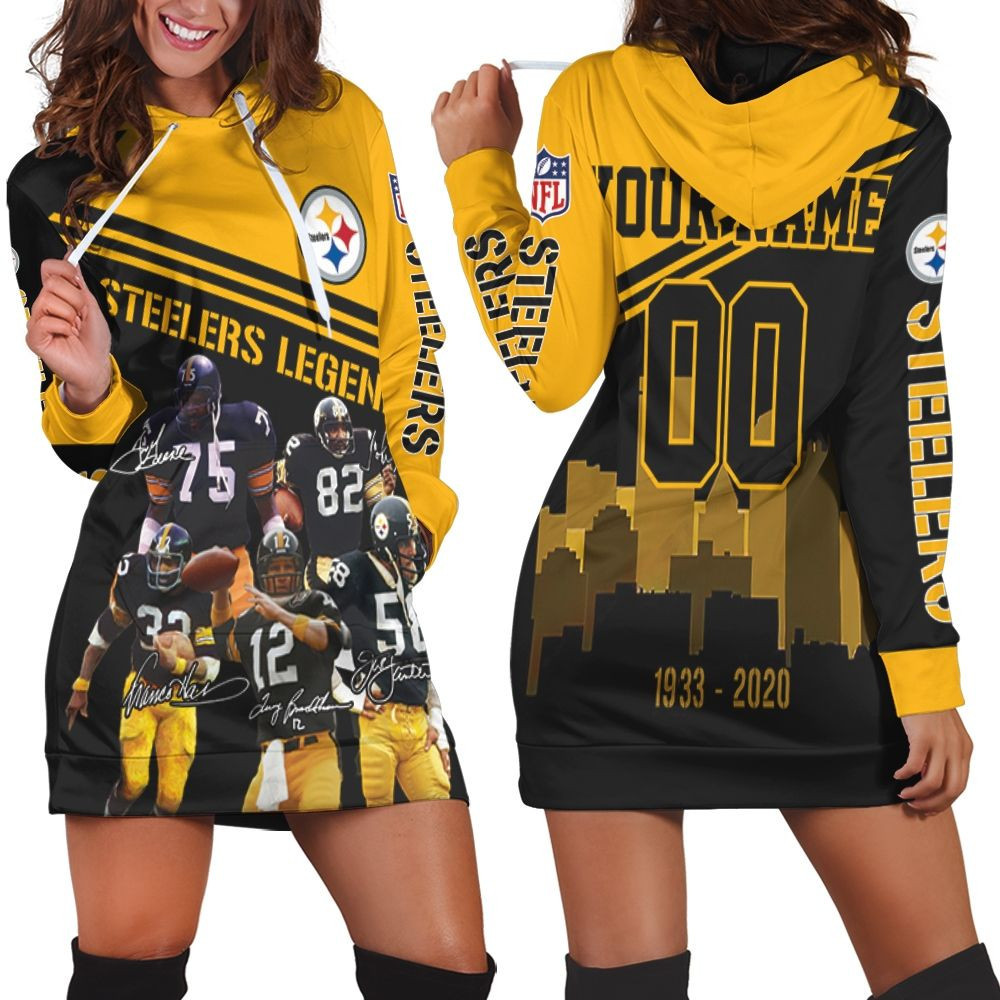 Pittsburgh Steelers Legends Signature 87th Anniversary For Fans Personalized Hoodie Dress Sweater Dress Sweatshirt Dress