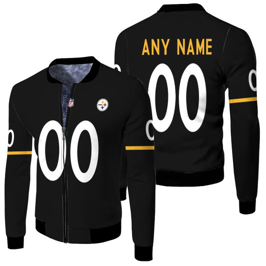 Pittsburgh Steelers Nfl American Football Team Therma Long Sleeve Black Jersey Style Custom Gift For Steelers Fans Fleece Bomber Jacket