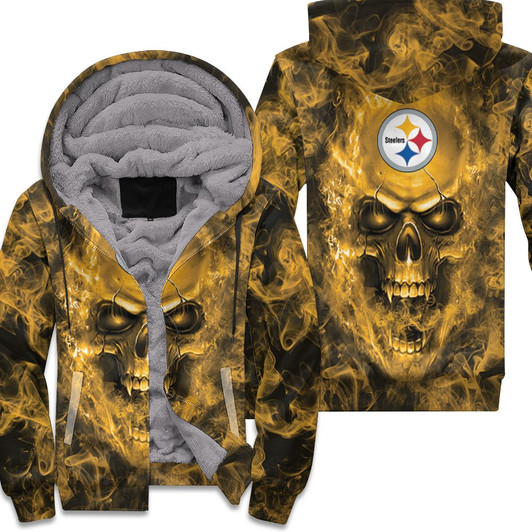 Pittsburgh Steelers Nfl Fan Skull 3D Fleece Hoodie