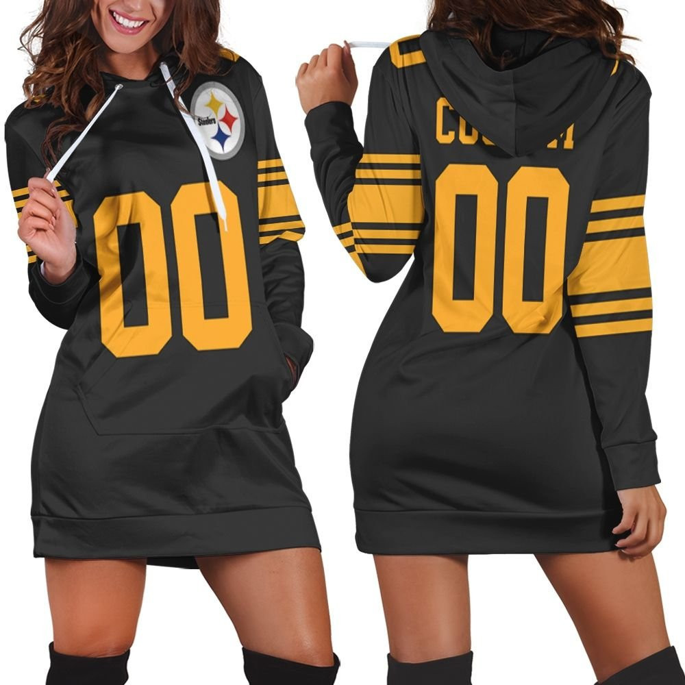 Pittsburgh Steelers Personalized Custom Color Rush Jersey Inspired Style Hoodie Dress Sweater Dress Sweatshirt Dress