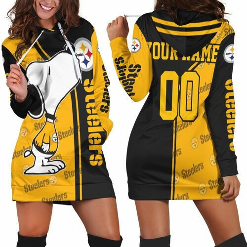 Pittsburgh Steelers Snoopy Personalized Hoodie Dress Sweater Dress Sweatshirt Dress