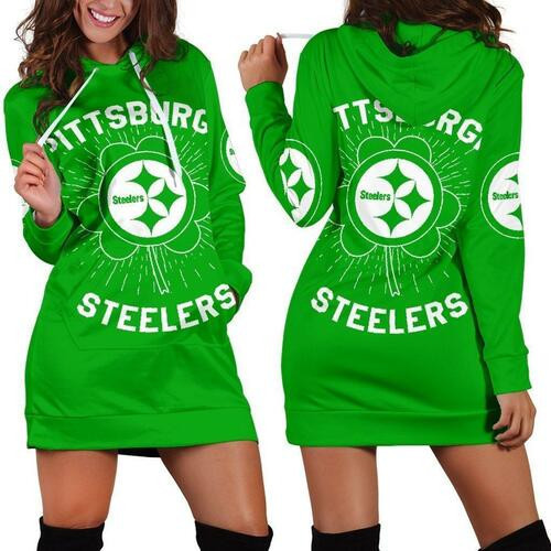 Pittsburgh Steelers St Patricks Day Hoodie Dress Sweater Dress Sweatshirt Dress 3d All Over Print For Women Hoodie