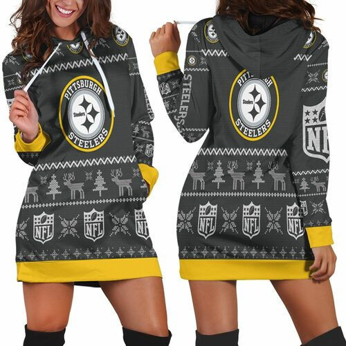 Pittsburgh Steelers Ugly Sweatshirt Christmas 3d Hoodie Dress Sweater Dress Sweatshirt Dress