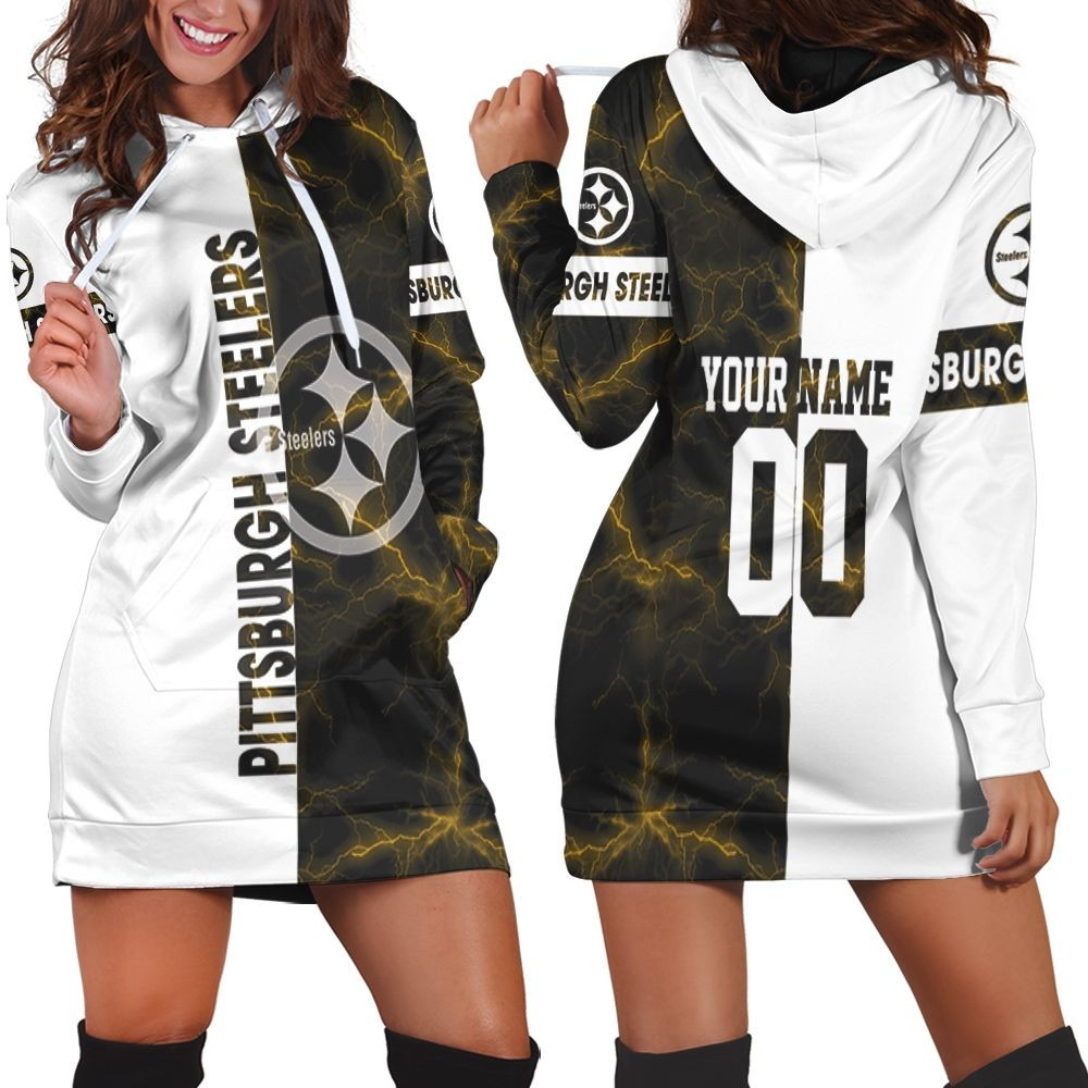 Pittsburgh Steelers Yellow For Fans 3d Hoodie Dress Sweater Dress Sweatshirt Dress