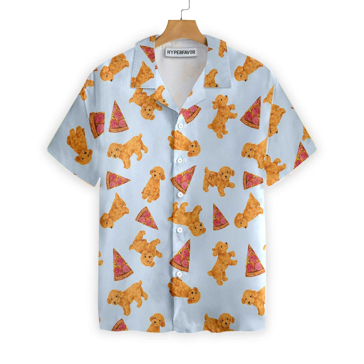 Pizza And Poodles Shirt For Men Hawaiian Shirt