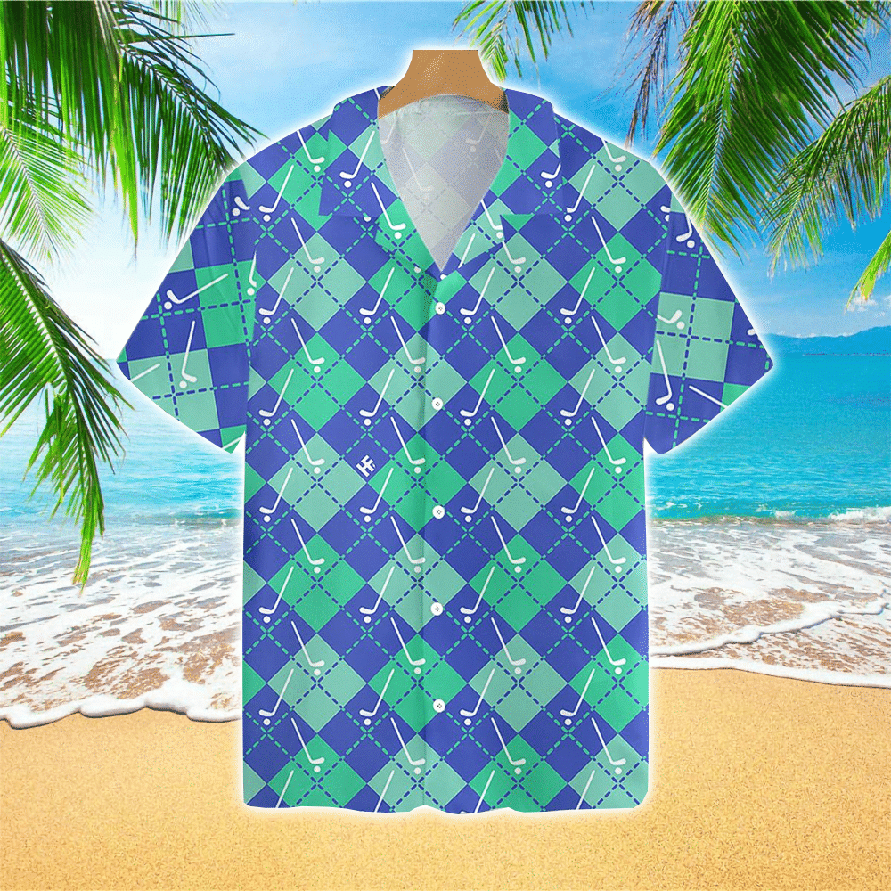 Plaid Golf Seamless Pattern Hawaiian Shirt Summer Aloha Shirt