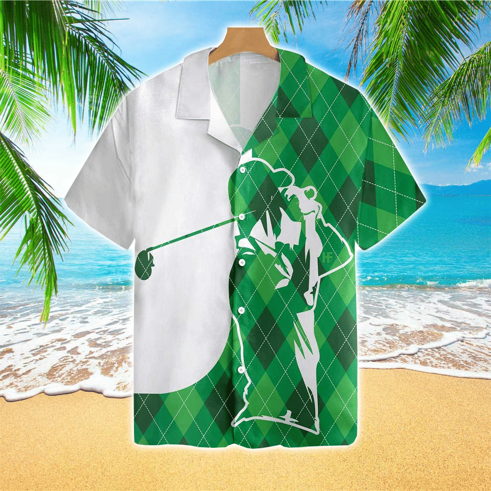 Plaid Golfers Silhouette Hawaiian Shirt Summer Aloha Shirt