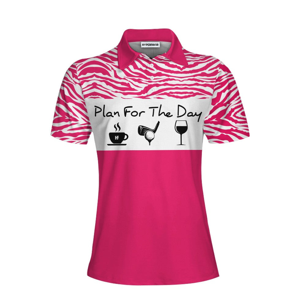 Plan For The Day Pink Golf Short Sleeve Women Polo Shirt