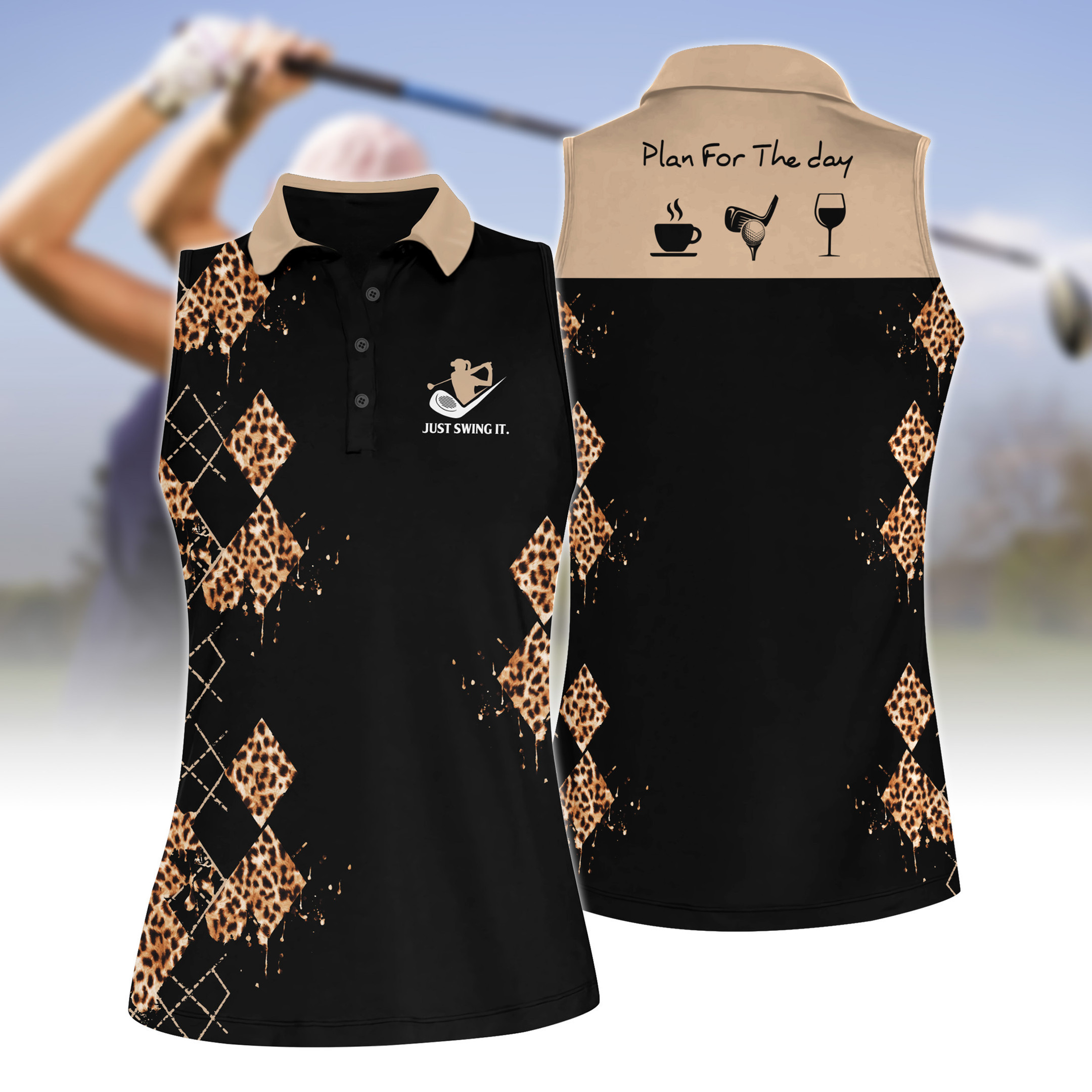 Plan For The Day Women Golf Short Sleeve Polo Shirt Sleeveless Polo Shirt