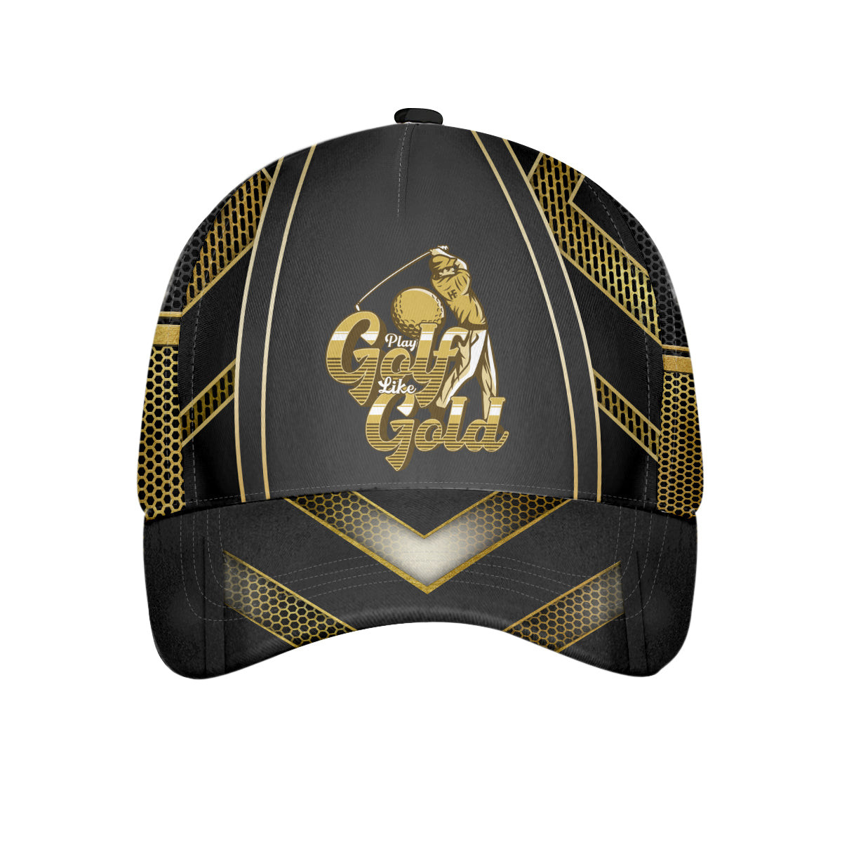 Play Golf Like Gold Golden Pattern Cap