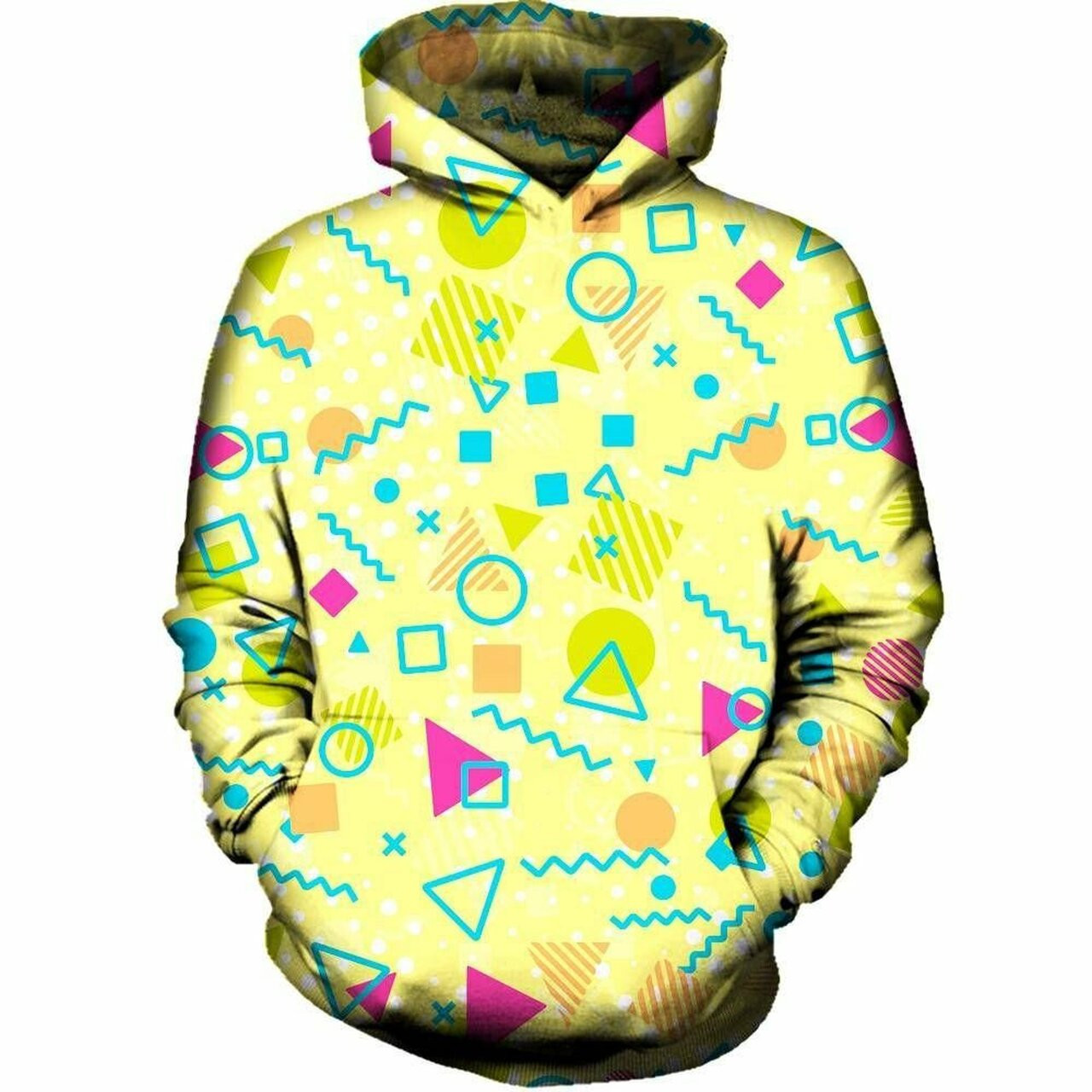 Playful Shapes 3d All Over Printed Hoodie