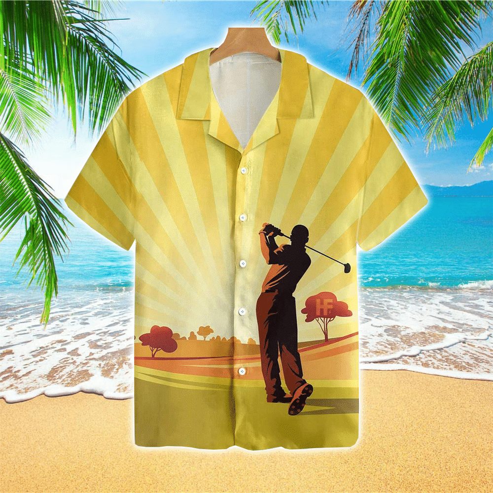 Playing Golf At Dawn Hawaiian Shirt Summer Aloha Shirt