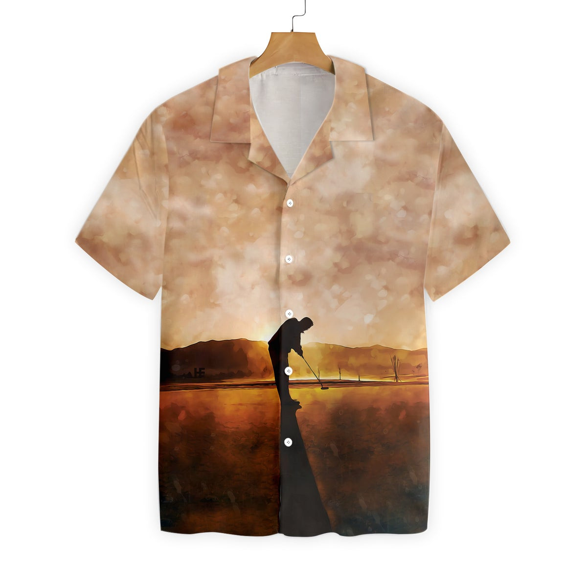 Playing Golf At Sunset Hawaiian Shirt
