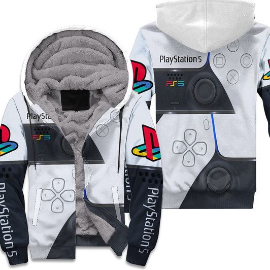 Playstation 5 Gaming Controller Design Pattern For Gamer 3D Fleece Hoodie