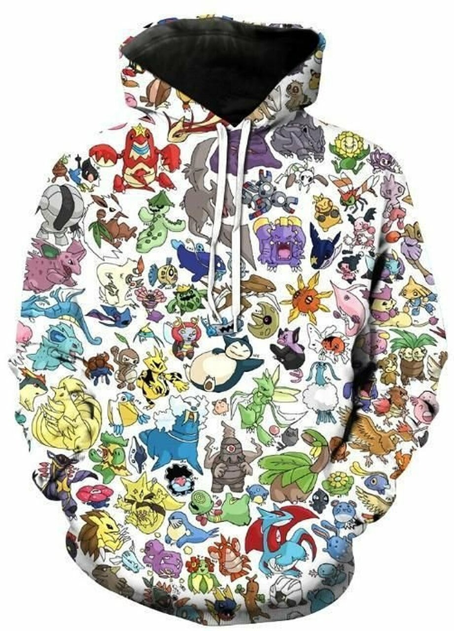 Pokemon Character Mash Up 3d All Over Print Hoodie