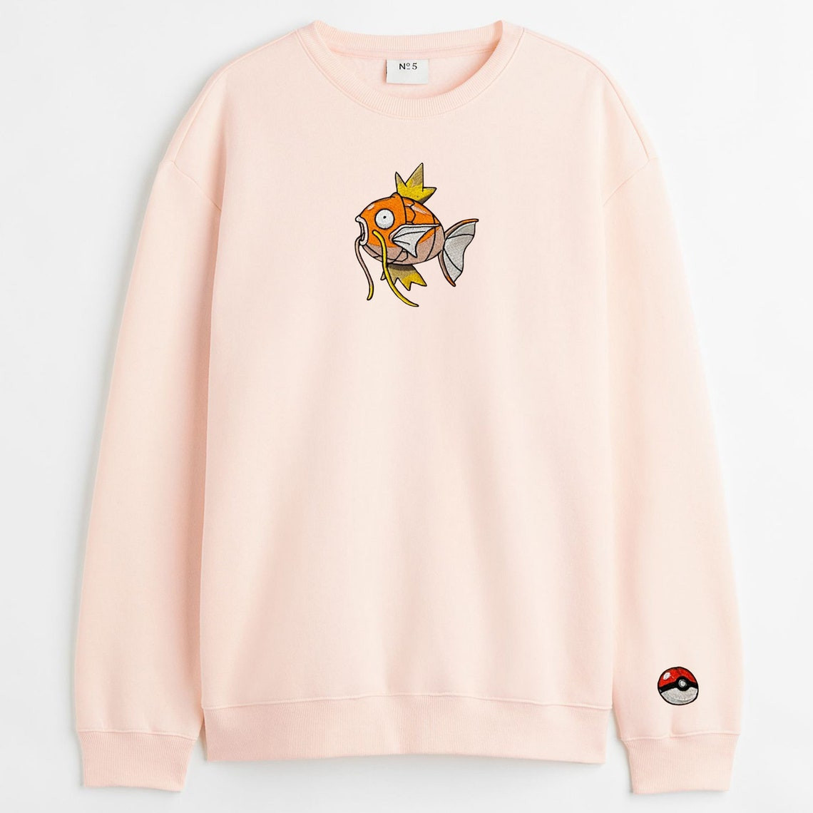 Pokemon Magikarp Embroidered Sweatshirt Pokemon Embroidered Hoodie Pokemon Embroidery Pokemon Product Pokemon Sweatshirts Unisex