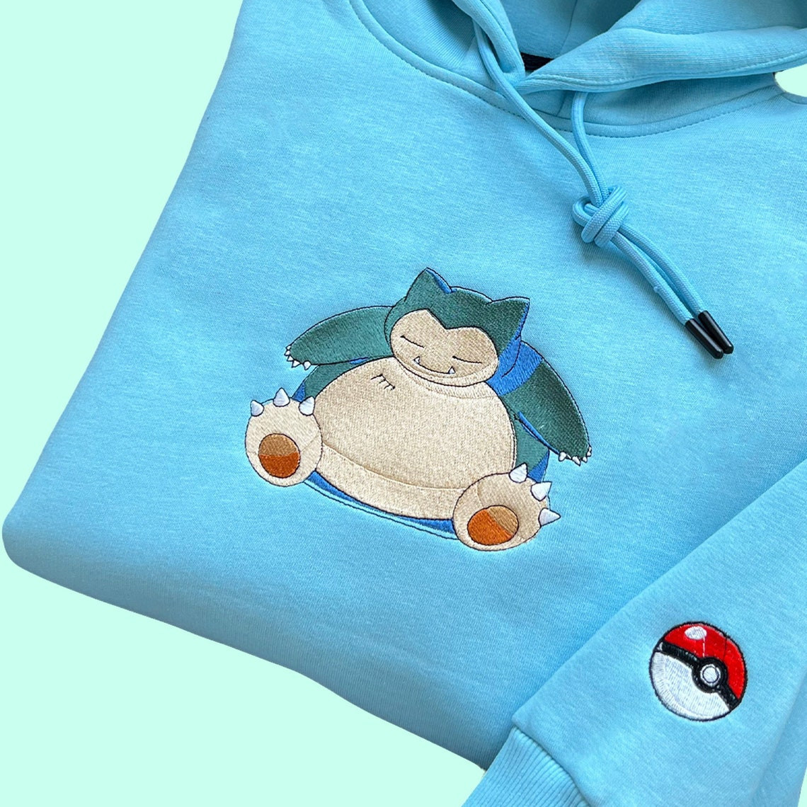 Pokemon Snorlax Embroidered Hoodie Pokemon Snorlax Embroidered Sweatshirt Pokemon Embroidery Pokemon Hoodiespokemon Snorlax Anime Hoody