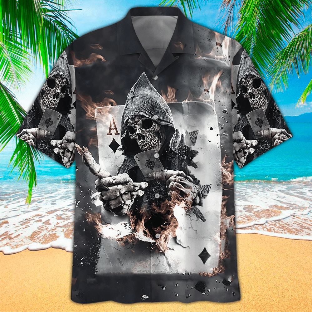 Poker Apparel Poker Hawaiian Button Up Shirt For Men and Women