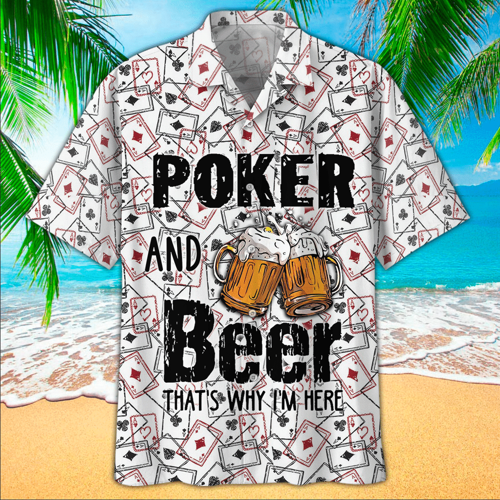 Poker Apparel Poker Hawaiian Button Up Shirt For Men and Women