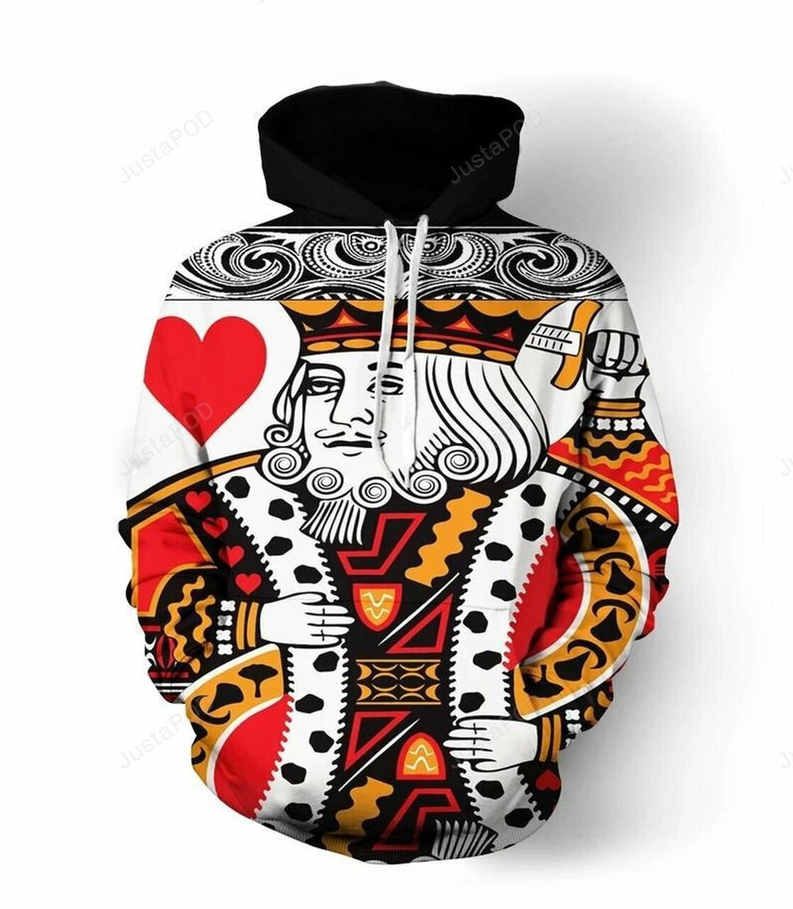 Poker King Of Hearts 3d All Over Print Hoodie