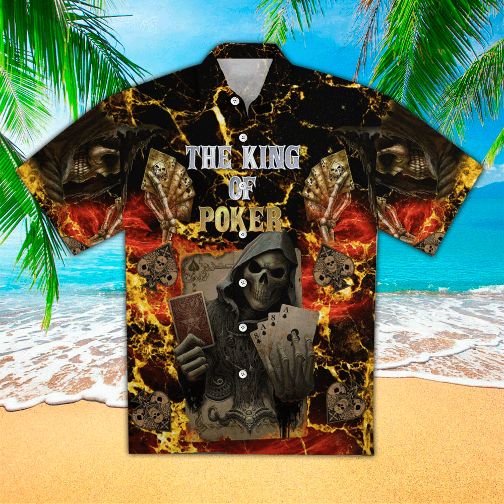 Poker Terrier Hawaiian Shirt Poker Button Up Shirt For Men and Women