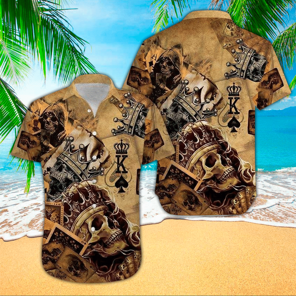 Poker Terrier Hawaiian Shirt Poker Button Up Shirt For Men and Women