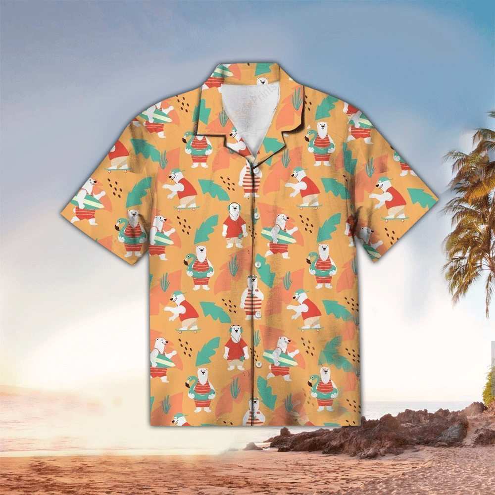 Polar Bear Hawaiian Shirt Perfect Polar Bear Terrier Clothing Shirt for Men and Women