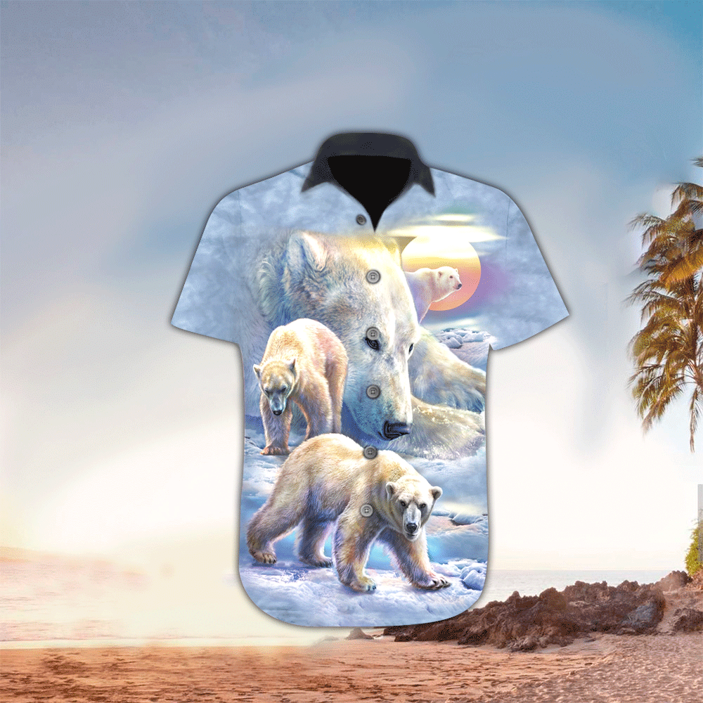 Polar Bear Hawaiian Shirt Perfect Polar Bear Terrier Clothing Shirt for Men and Women