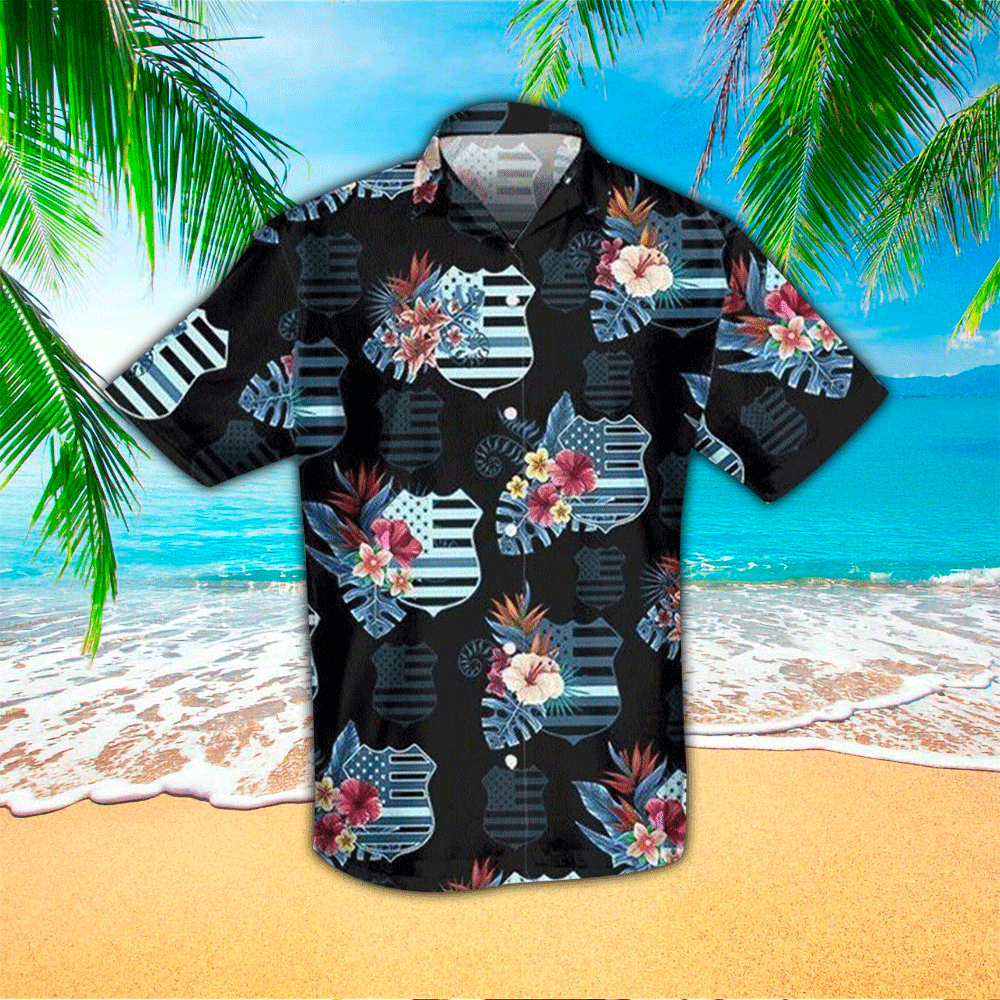 Police for men Hawaiian Shirt Summer Aloha Shirt