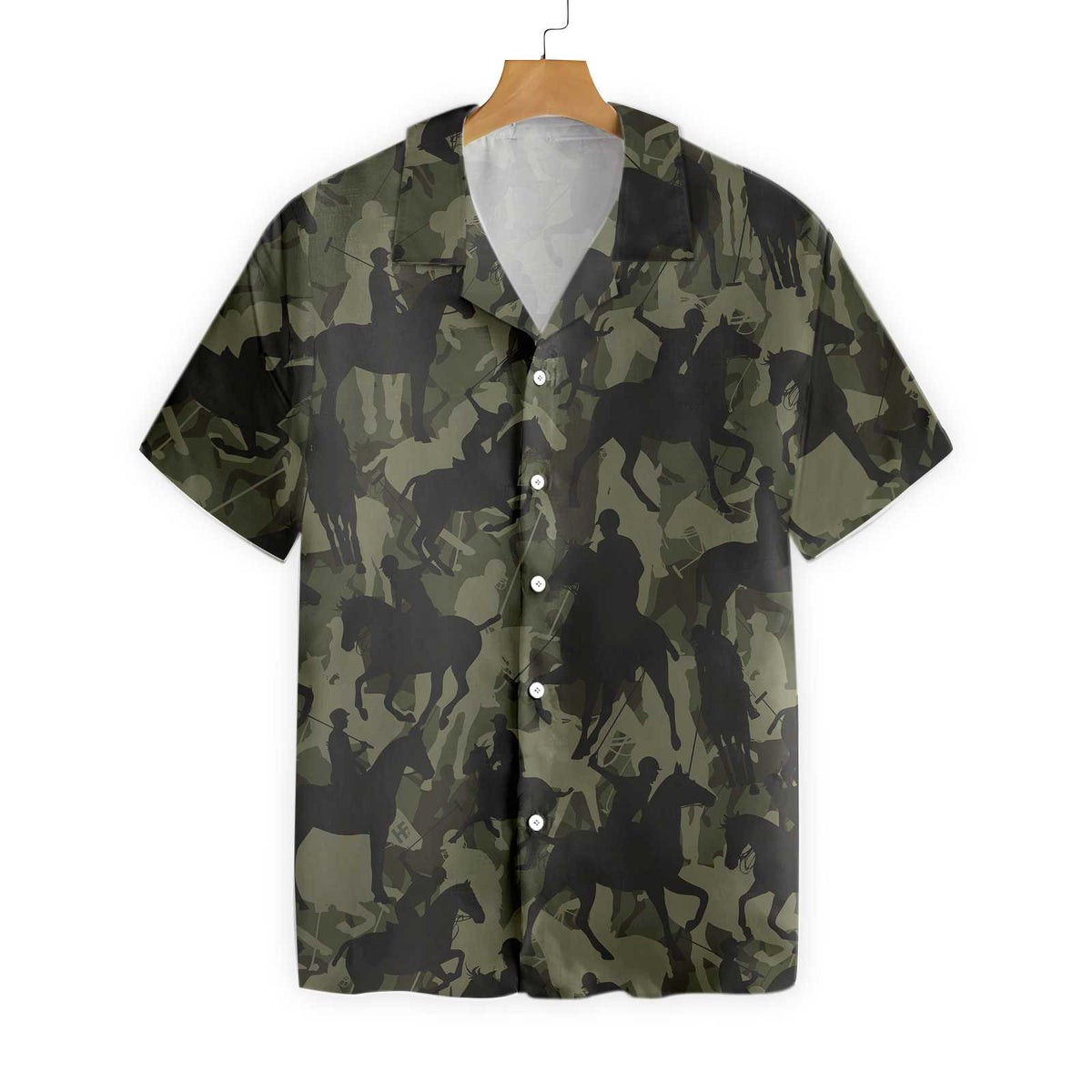 Polo Player Camo Pattern Hawaiian Shirt