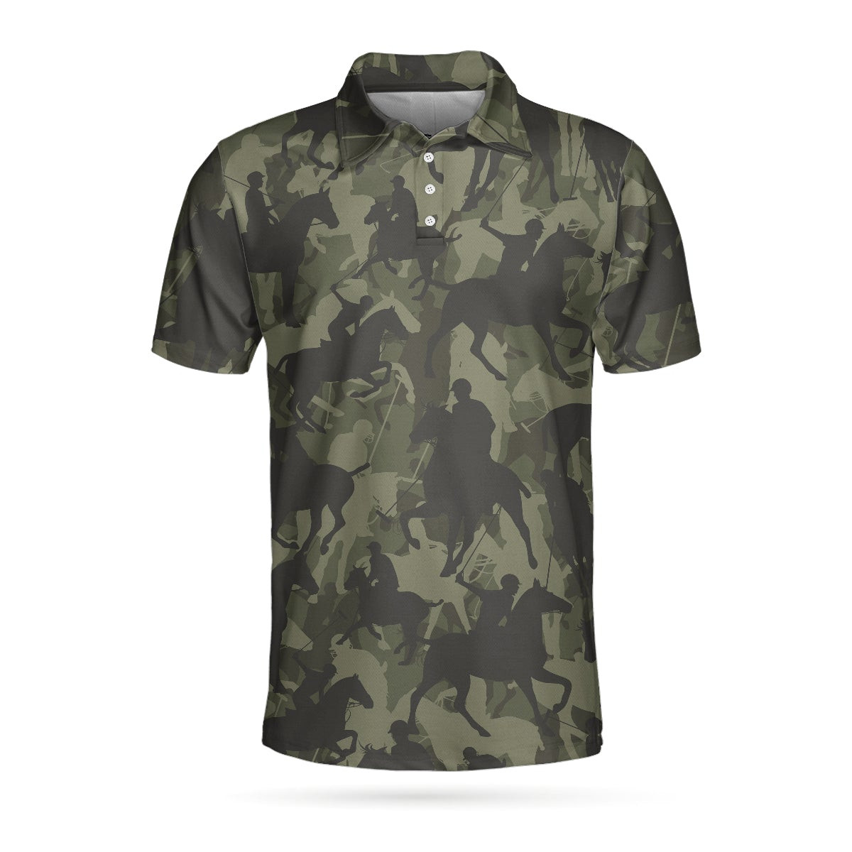 Polo Player Camo Pattern Polo Shirt Polo Player Silhouette Polo Shirt Camouflage Polo Shirt For Men