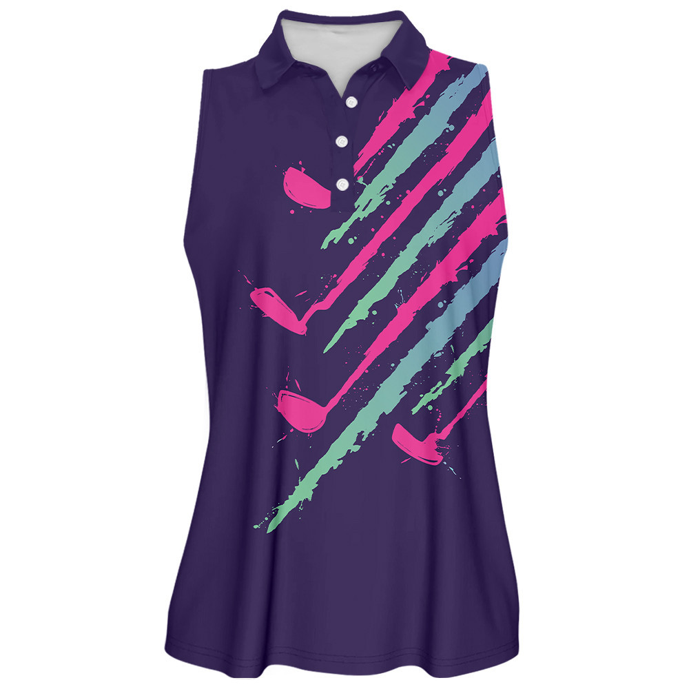 Polo Shirt Golf Gradiend Pink And Green Is My Favorite Season Golf Shirt For Womens